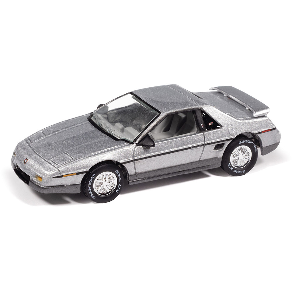 1985 Pontiac Fiero GT - Light Gray Poly w/ Dark Silver Lower 1:64 Scale Diecast Model Car by Johnny Lightning Main Image