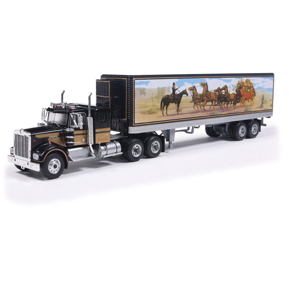 1976 Kenworth W900 - Black With Western Trailer 1:64 Scale Diecast Model Truck by IXO Models Main Image