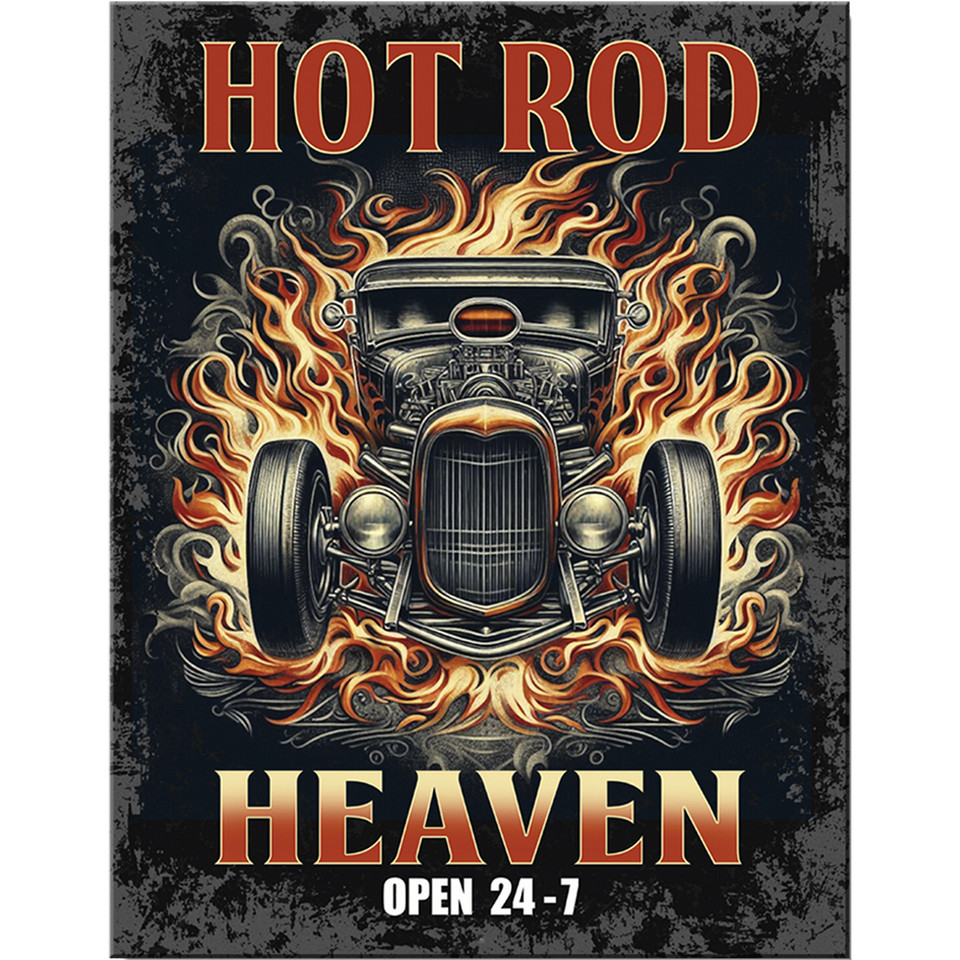 Hot Rod Heaven Metal Sign  Metal Sign by Desperate Enterprises Main Image