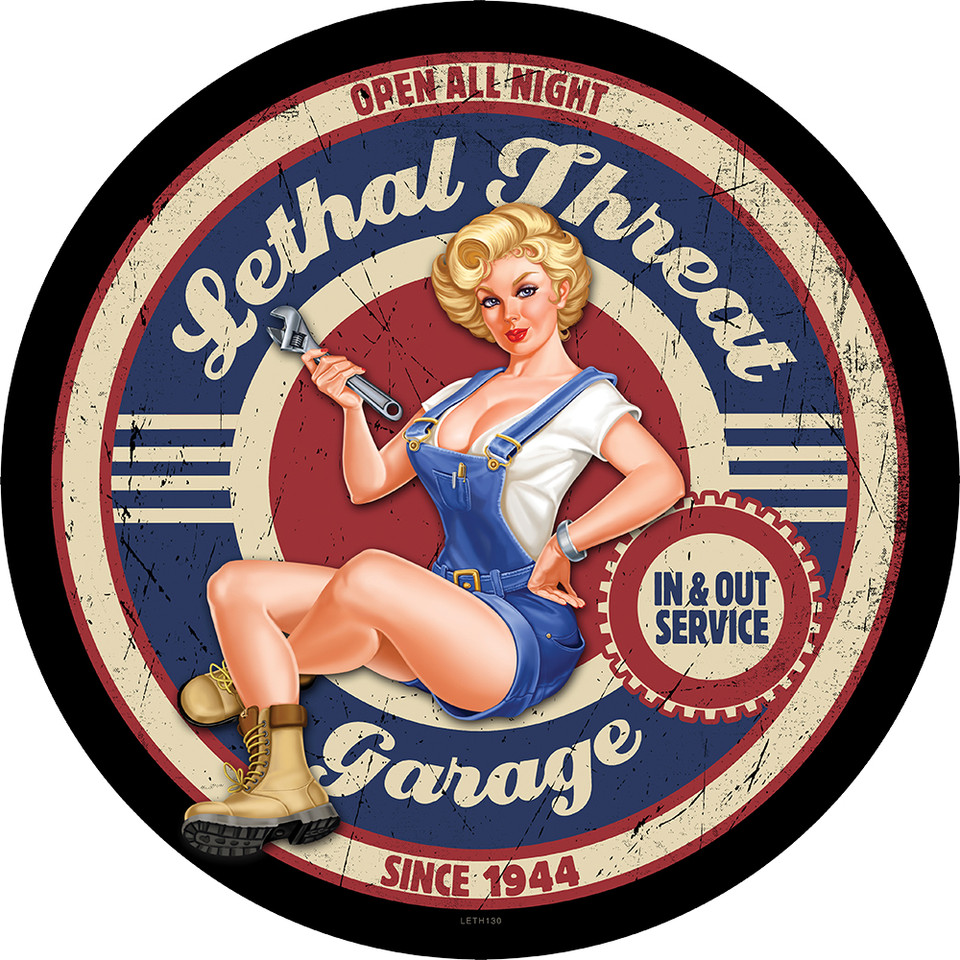 Lethal Threat Garage Metal Sign  Metal Sign by Reedyville Goods Main Image