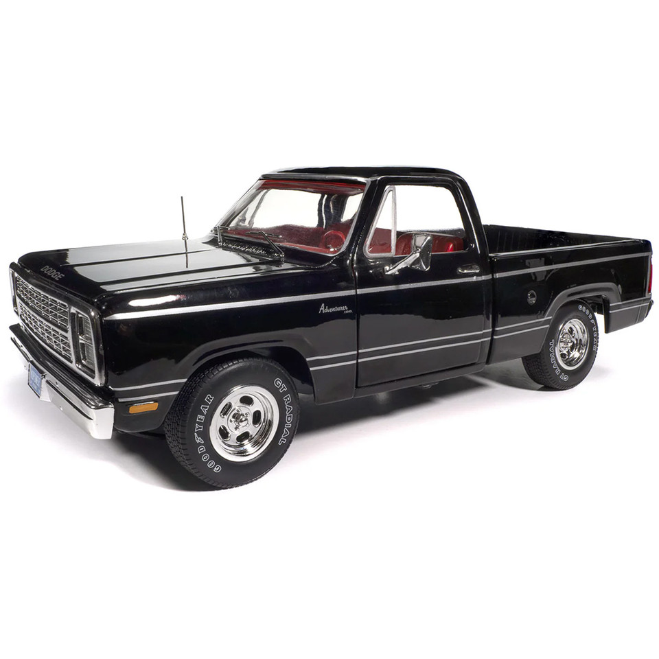 1979 Dodge SWB Sweptline Pickup Adventurer - Black 1:18 Scale Diecast Model Truck by American Muscle - Ertl Main Image