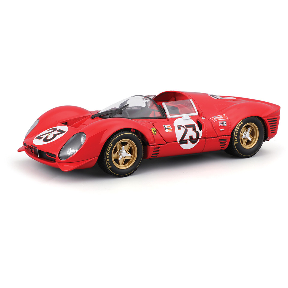 1967 Ferrari 330 P4 Daytona - Red #23 1:24 Scale Diecast Model Car by Bburago Main Image