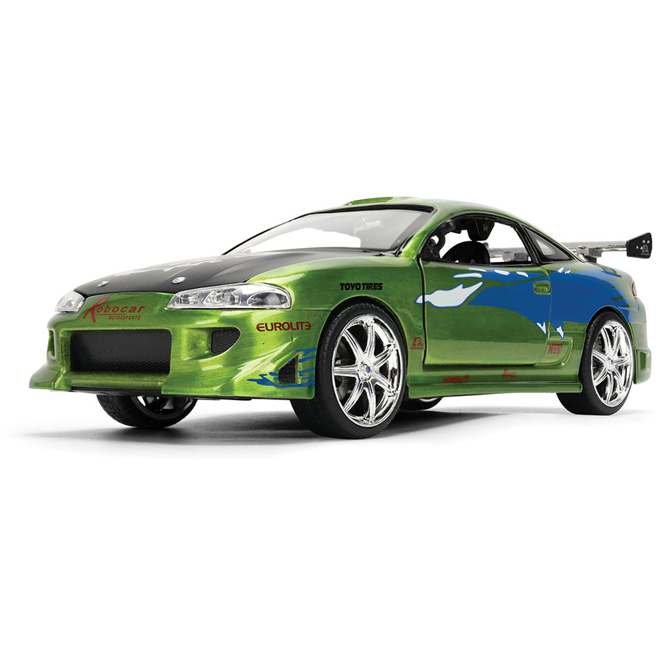 Fast & Furious 25th Anniversary BRIAN's Mitsubishi Eclipse - Brushed Metal Finish 1:24 Scale Diecast Model Car by Jada Toys Main Image