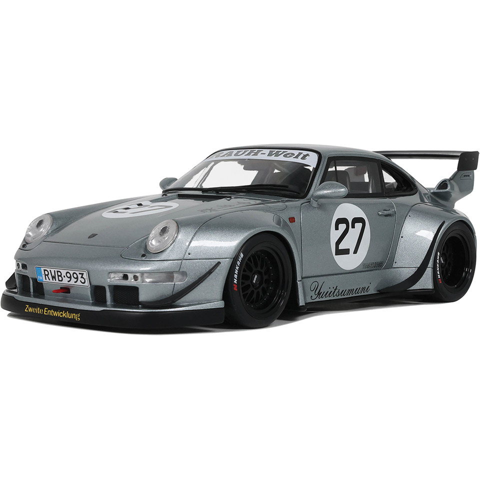2024 RWB Porsche Yuiitsumuni - Silver 1:18 Scale Cast Resin Model Car by GT Spirit Main Image