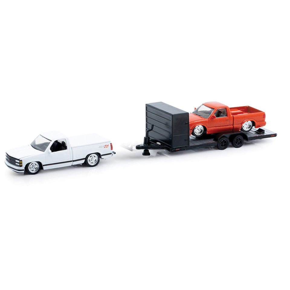 1995 Chevrolet S10 Custom & 1993 Chevrolet C1500 SS454 1:64 Scale Diecast Model Truck by M2 Machines Main Image