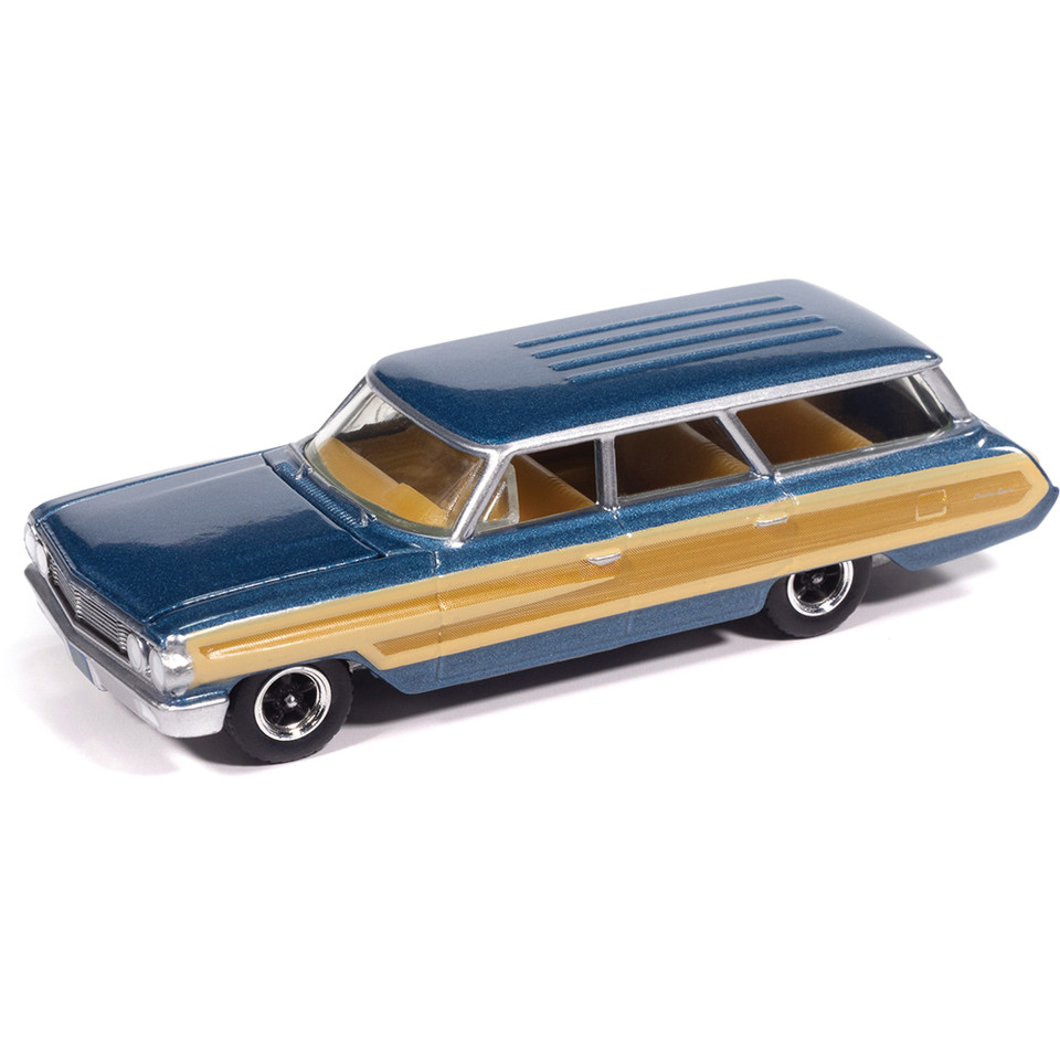 1964 Ford Country Squire - Guardsman Blue w/Honey Colored Wood Trim 1:64 Scale Diecast Model Car by Auto World Main Image