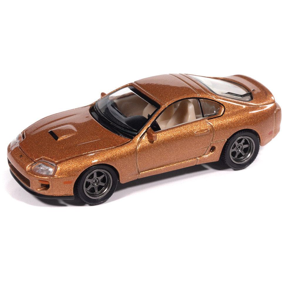 1998 Toyota Supra (No Spoiler & Custom Wheels) - Sedona Sunset Metallic 1:64 Scale Diecast Model Car by Auto World Main Image