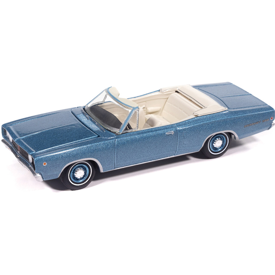 1968 Dodge Coronet 500 Convertible - Pale Blue Poly 1:64 Scale Diecast Model Car by Auto World Main Image