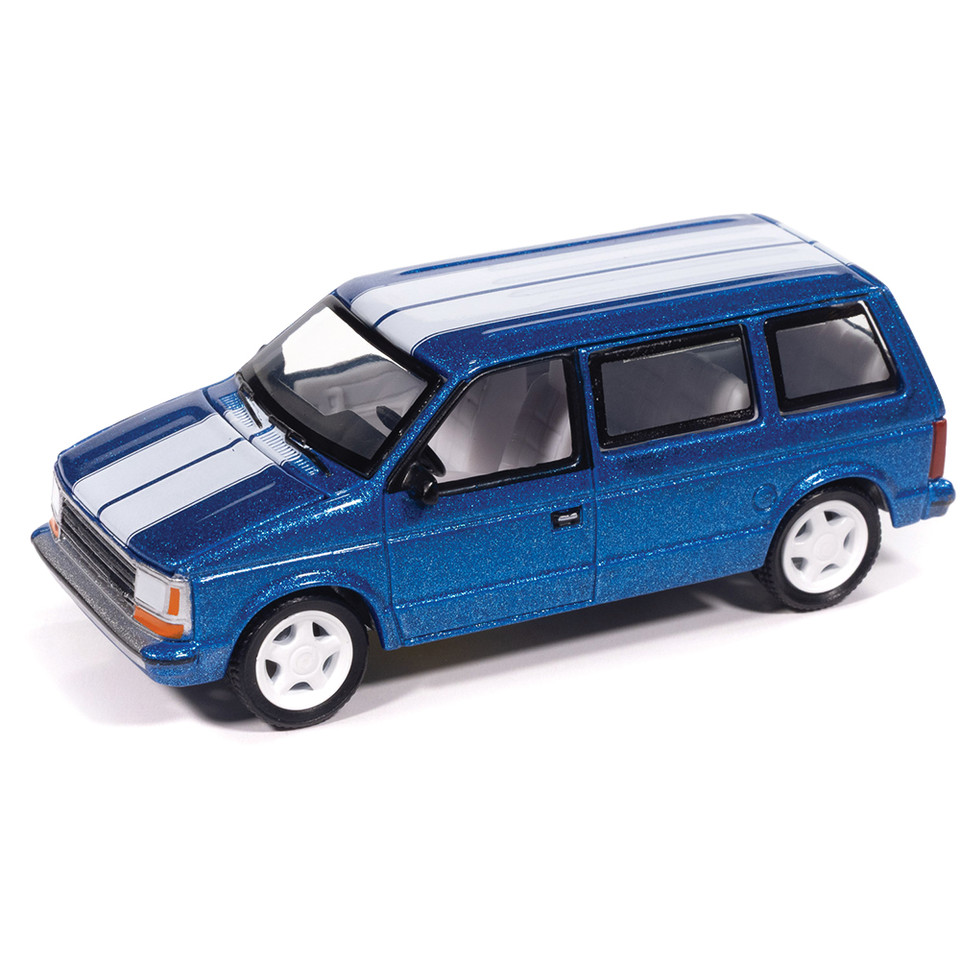 1989 Plymouth Voyager Turbo - Daytona Blue 1:64 Scale Diecast Model Car by Auto World Main Image
