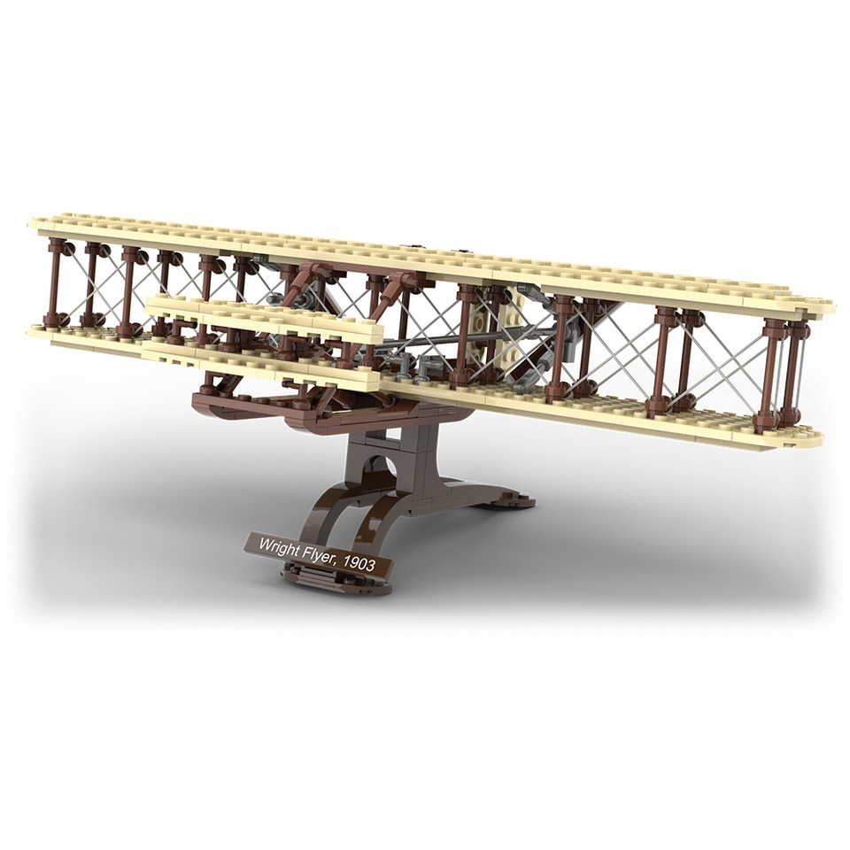 1903 Wright Flyer Building Block Model - 288 Pieces  Building Brick Set by Atom Brick Company Main Image