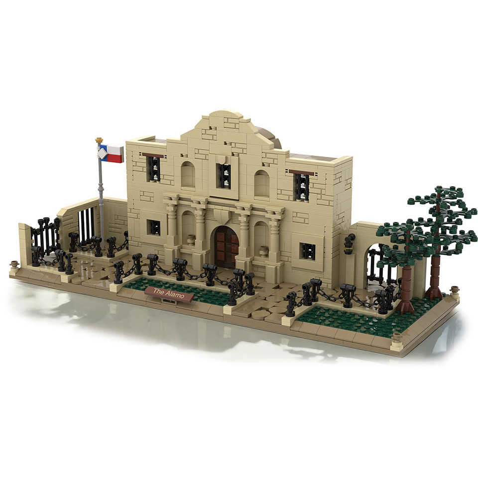 The Alamo Building Block Model - 1066 Pieces  Building Brick Set by Atom Brick Company Main Image