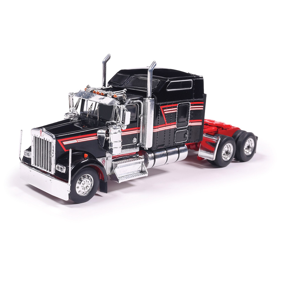 1990 Kenworth W900 - Black With Stripe 1:64 Scale Diecast Model Truck by IXO Models Main Image