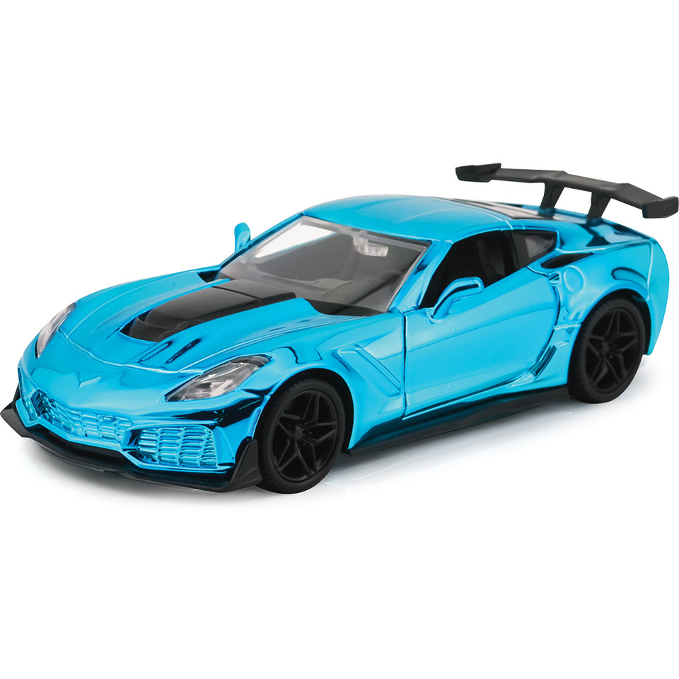 2019 Corvette ZR1 Mirror Finish Blue- That's a Wrap 1:24 Scale Diecast Model Car by Motormax Main Image