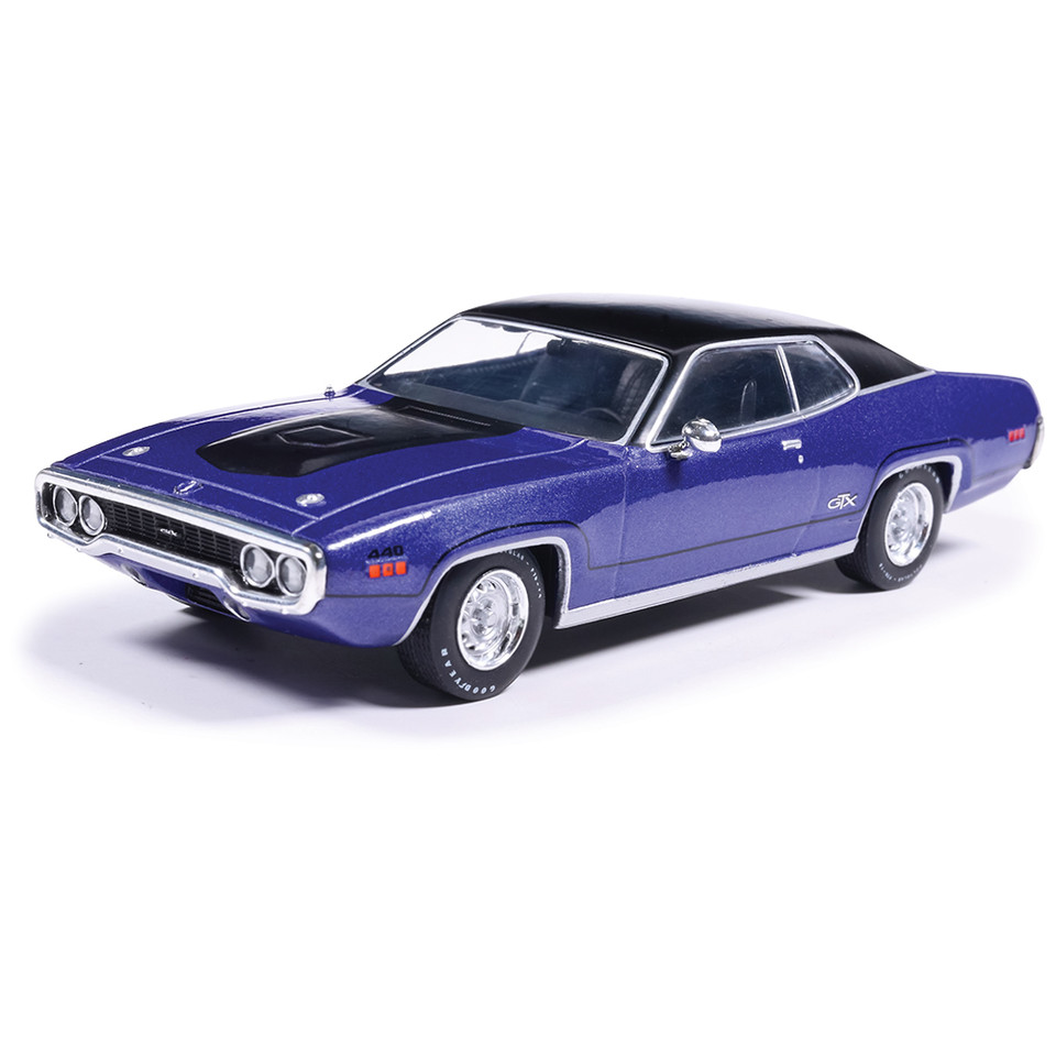 1971 Plymouth GTX Runner - Metallic Purple 1:43 Scale Diecast Model Car by IXO Models Main Image