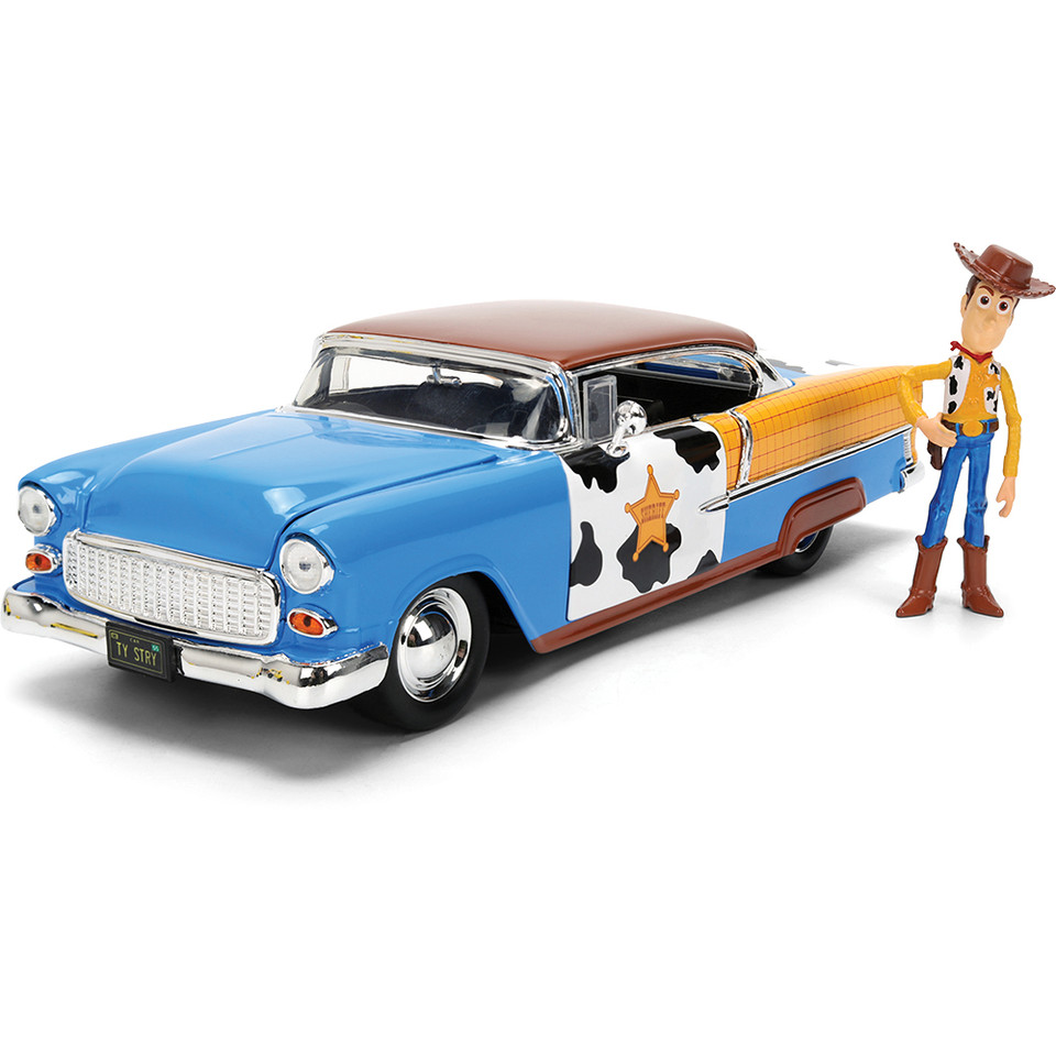 1955 Toy Story Chevy Bel Air w/Diecast Woody Figure 1:24 Scale Diecast Model Car by Jada Toys Main Image