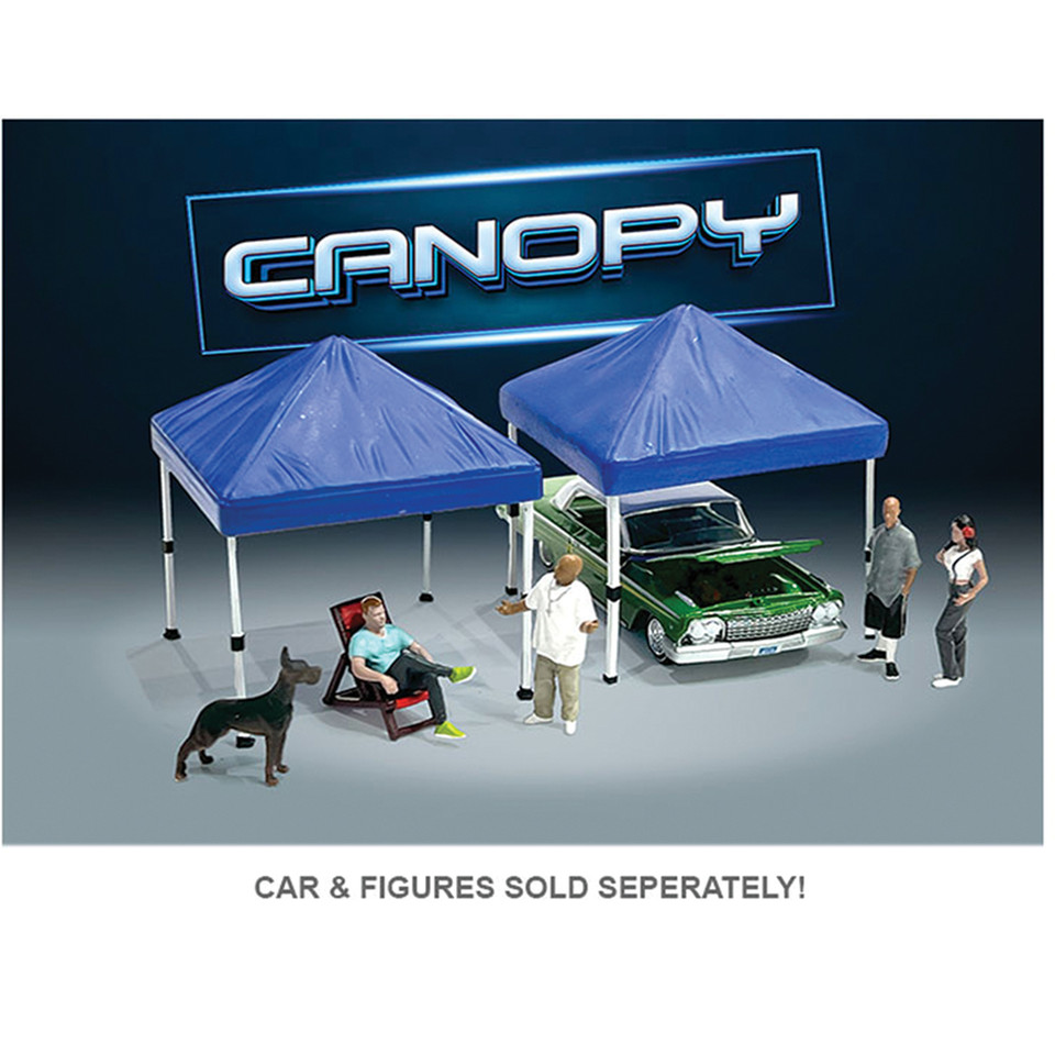 Diecast Popup Canopy Two-Pack - Blue 1:64 Scale Diecast Accessory by American Diorama Main Image