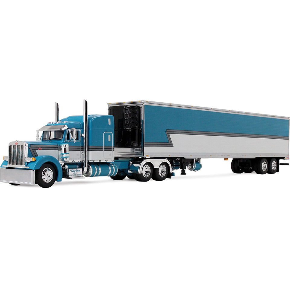 Peterbilt Model 379 with 63” Mid-Roof Sleeper & 53' Utility Trailer with Reefer - Tway Rose Transport 1:64 Scale Diecast Model Truck by Diecast Promotions Main Image