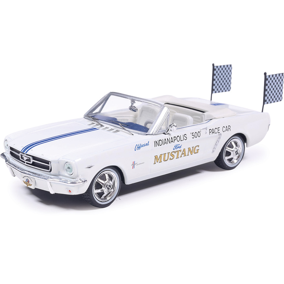 1964 1/2 Ford Mustang Indianapolis 500 Pace Car - White 1:43 Scale Diecast Model Car by IXO Models Main Image