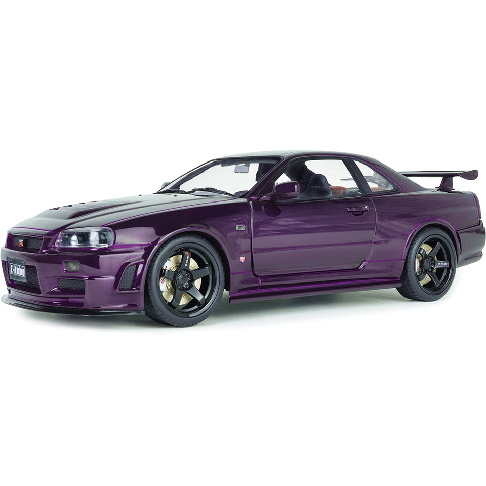 1999 Nissan Skyline (R34) GT-R Z Tune - Midnight Purple 1:18 Scale Diecast Model Car by Solido Main Image