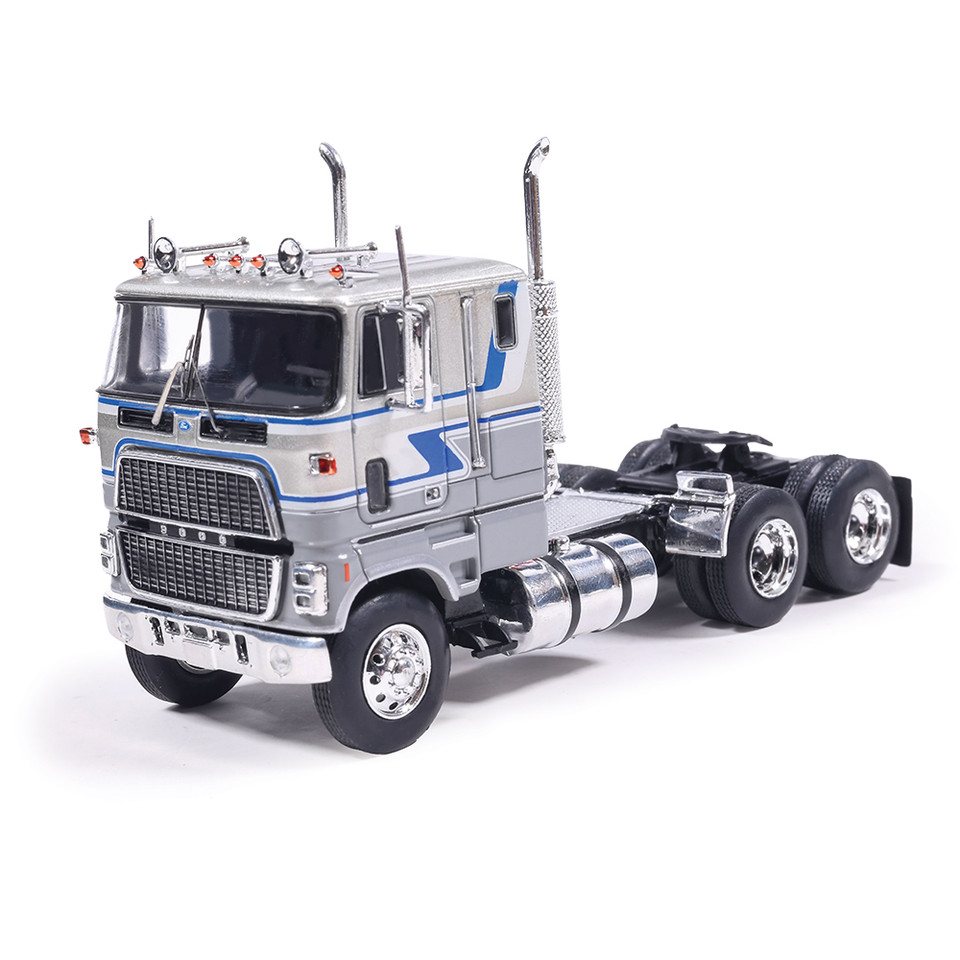 Ford COE 9000 - Blue And Silver 1:64 Scale Diecast Model Truck by IXO Models Main Image