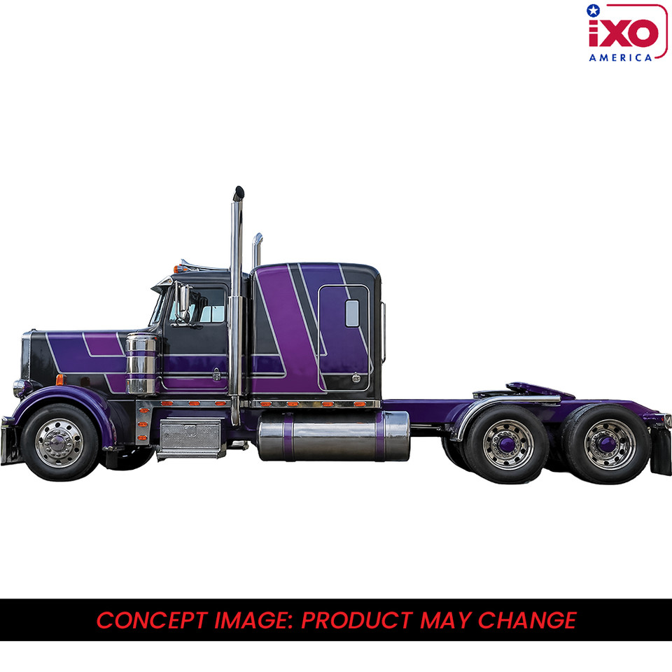 1973 Peterbilt 359 - Gray and Purple 1:64 Scale Diecast Model Truck by IXO Models Main Image