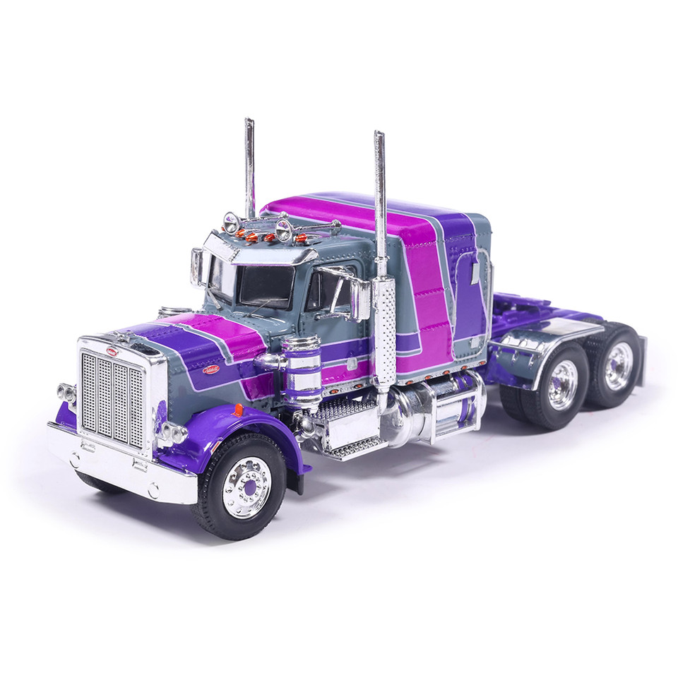 1973 Peterbilt 359 - Gray and Purple 1:64 Scale Diecast Model Truck by IXO Models Main Image