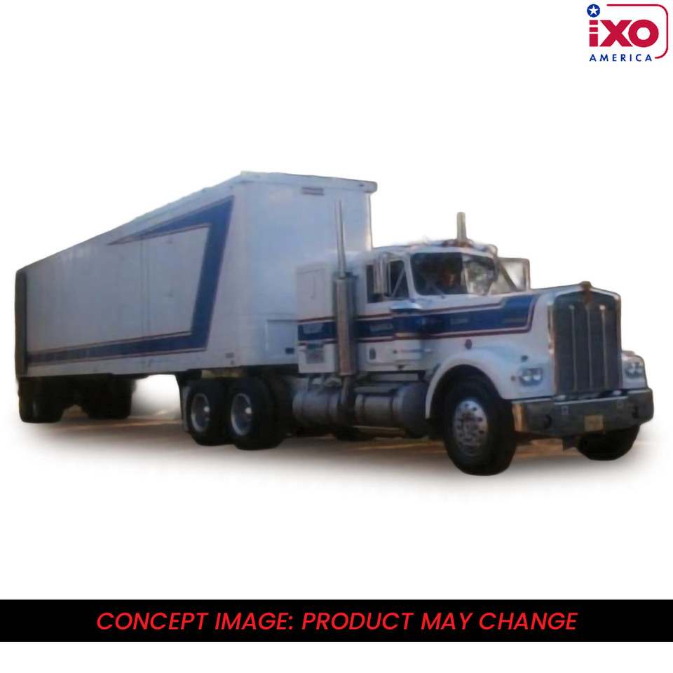 1976 Kenworth W900 With Vintage Trailer - Red White B 1:64 Scale Diecast Model Truck by IXO Models Main Image
