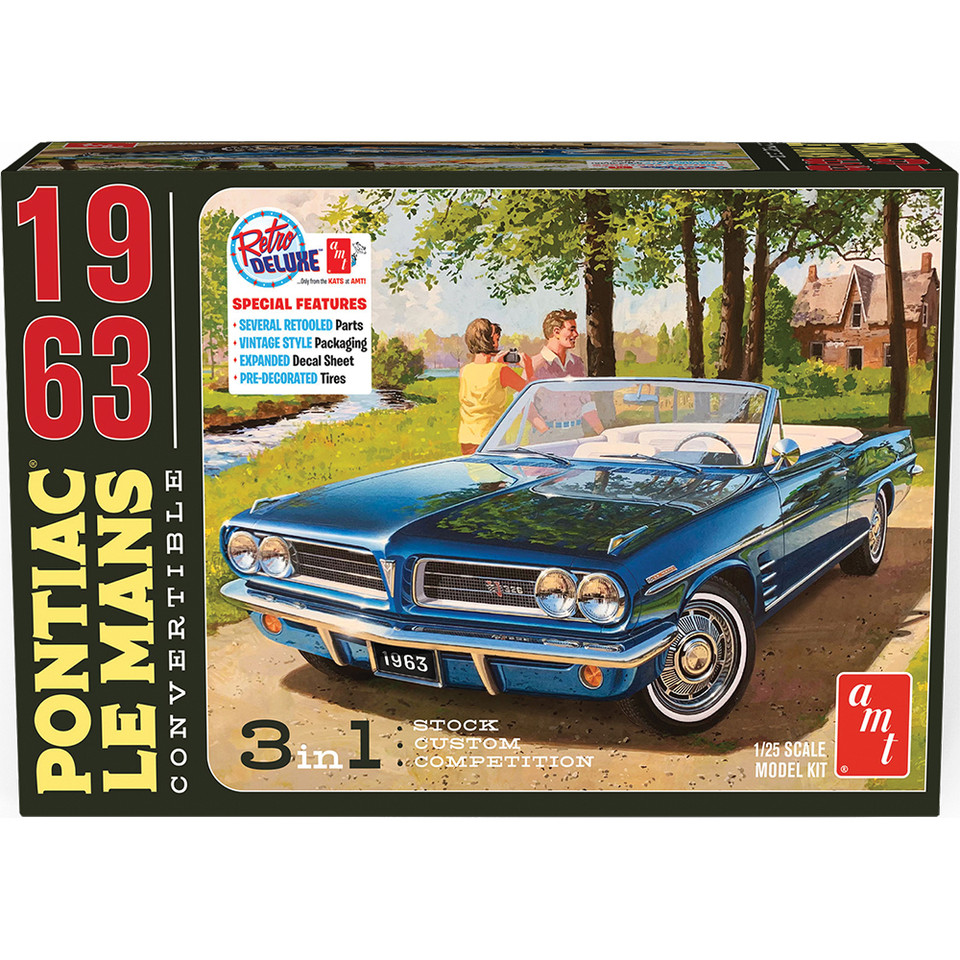 1963 Pontiac Tempest Convertible 1:25 Scale Plastic Model Kit by AMT Main Image