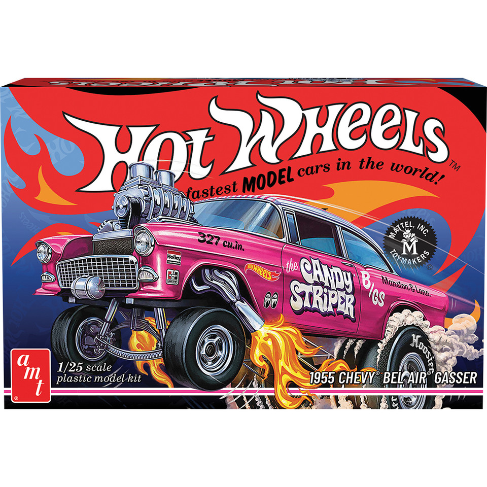 Hot Wheels 1955 Chevy Bel Air Sedan Gasser Candy Striper 1:25 Scale Model Kit by AMT Main Image