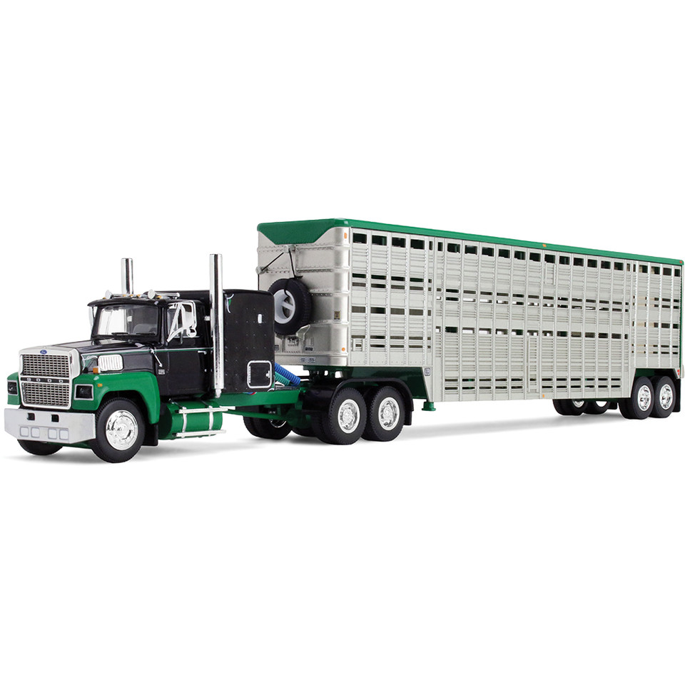 Ford LTL 9000 with 60 Flat Top Sleeper & 45' Wilson Vintage Livestock Trailer 1:64 Scale Diecast Model Truck by Diecast Promotions Main Image
