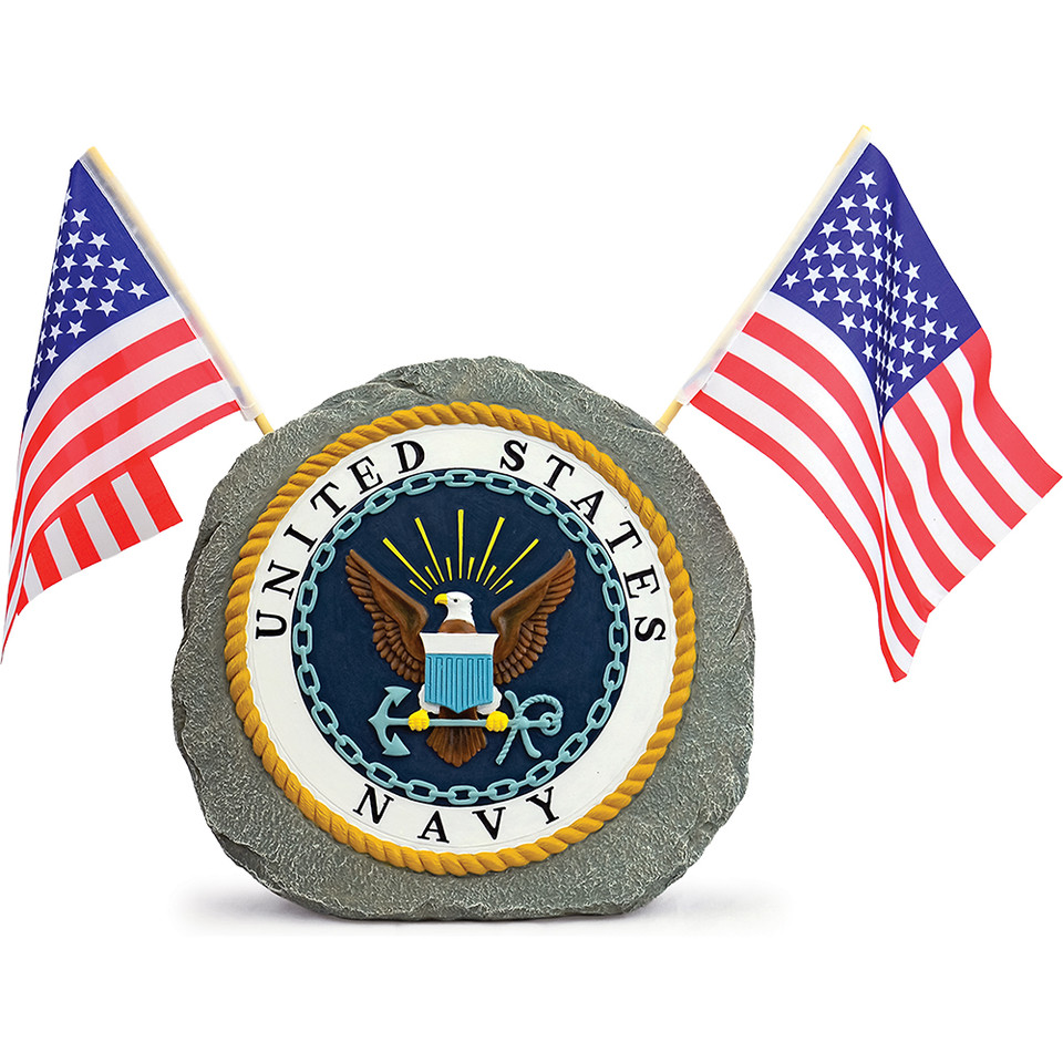 U.S. Navy Garden Stone with Flags Geocentral (R35184)   by Geocentral Main Image