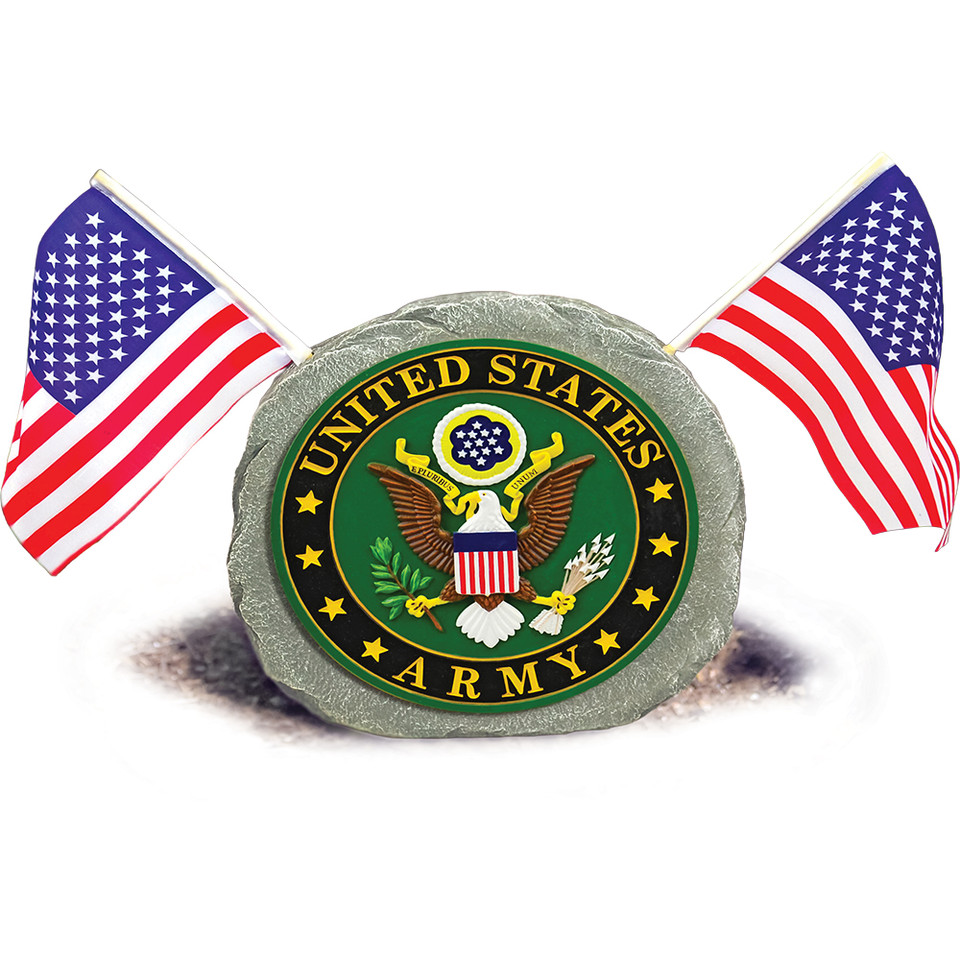 U.S. Army Garden Stone with Flags Geocentral (R35181)   by Geocentral Main Image