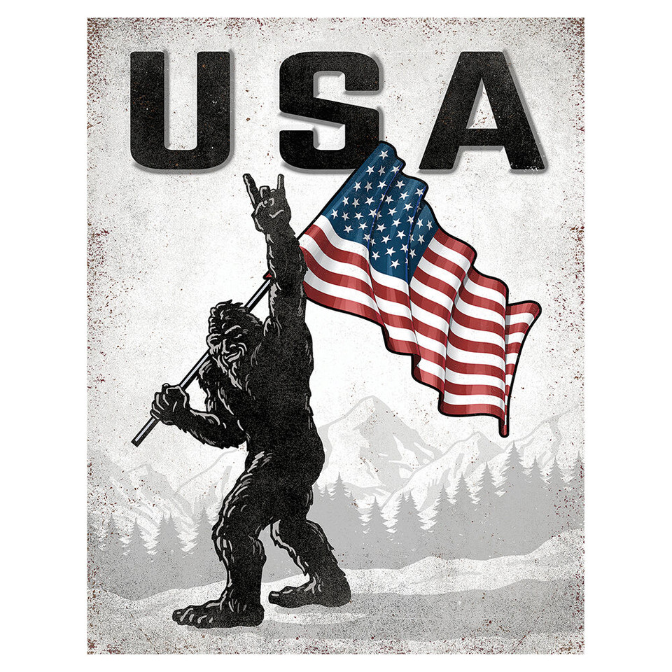USA Sasquatch Metal Sign  2677  Tin by Desperate Enterprises Main Image