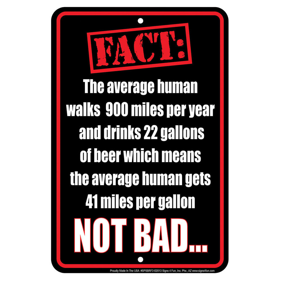 Beer Fact Metal Sign  SPSBRF3  Embossed Aluminum by Signs 4 Fun Main Image