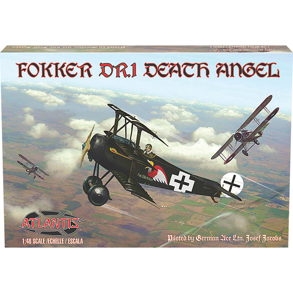 Fokker DR1 Death Angel 1/48 Kit with Trading Card Atlantis (A103) 1:48 scale Plastic by Atlantis Models Main Image