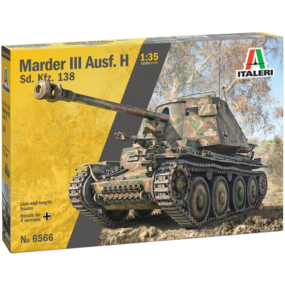 Sd.Kfz.138 Marder III Ausf. H 1/35 Kit Italeri (6566) 1:35 scale Plastic by Italeri Main Image