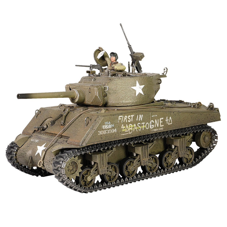 M4A3E2 (75) Sherman Jumbo 1/32 Die Cast Model 4th Armored Div U.S. Army First in Bastogne Belgium De 1:32 Scale Metal by Forces of Valor Main Image