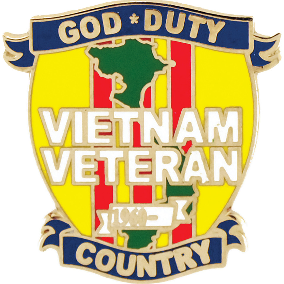Vietnam Veteran, God, Duty Country Lapel Pin Eagle Emblems (P62375) Main Image