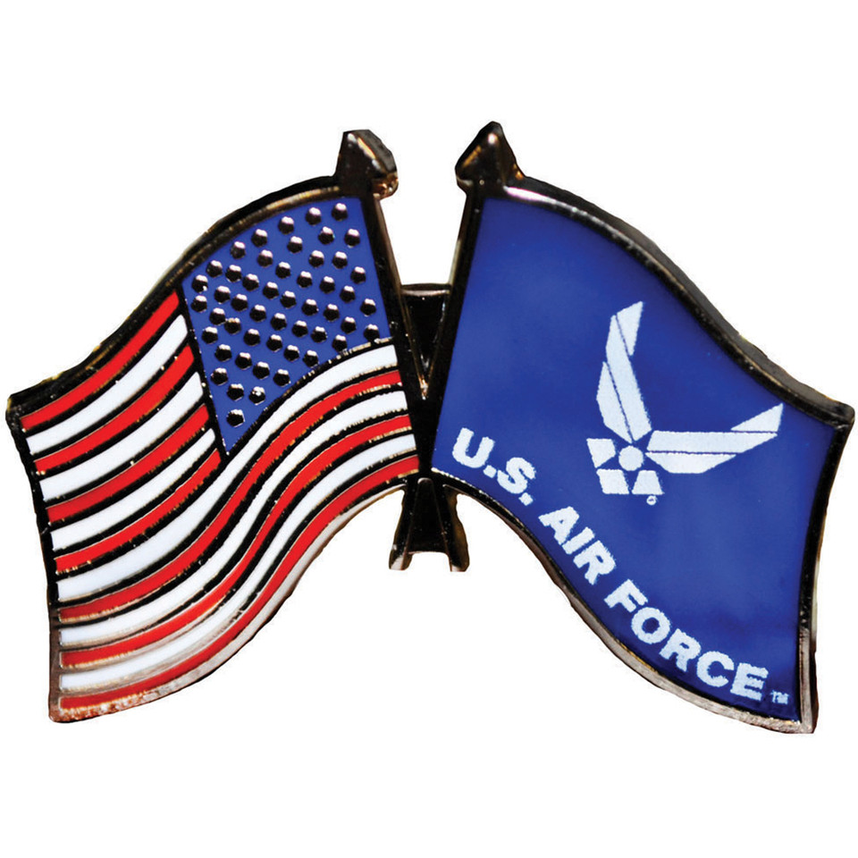 U.S. Flag and USAF Flag Lapel Pin Eagle Emblems (P62498)   by Eagle Emblems Main Image