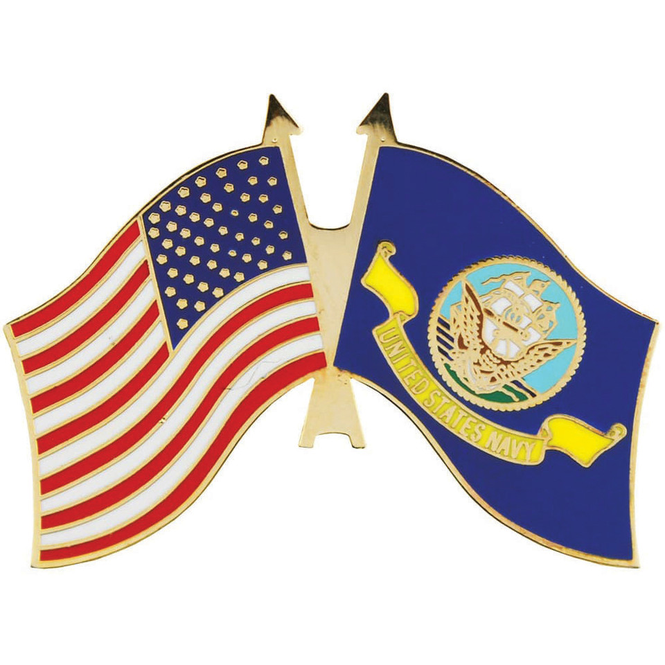 U.S. Flag and Navy Flag Lapel Pin Eagle Emblems (P62497)   by Eagle Emblems Main Image