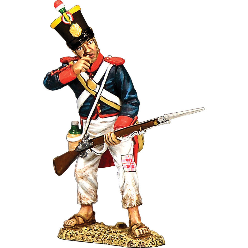 Santa Anna's Soldier Opening a Cartridge 1/30 Figure K&C (RTA130) 1:30 scale Metal by King and Country Main Image