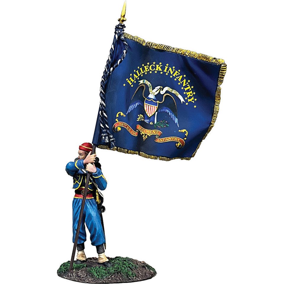 Union 146th N.Y. Zouave with Regimental Colors 1/30 Figure William Britain (31323) 1:30 scale Metal by William Britain Main Image