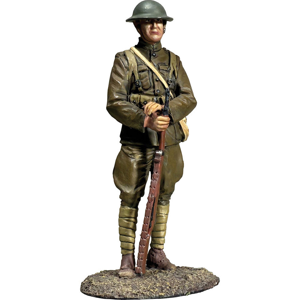 U.S. Doughboy Resting on Rifle 1/30 Figure - 1918         William Britain (23119) 1:30 Scale Metal by William Britain Main Image