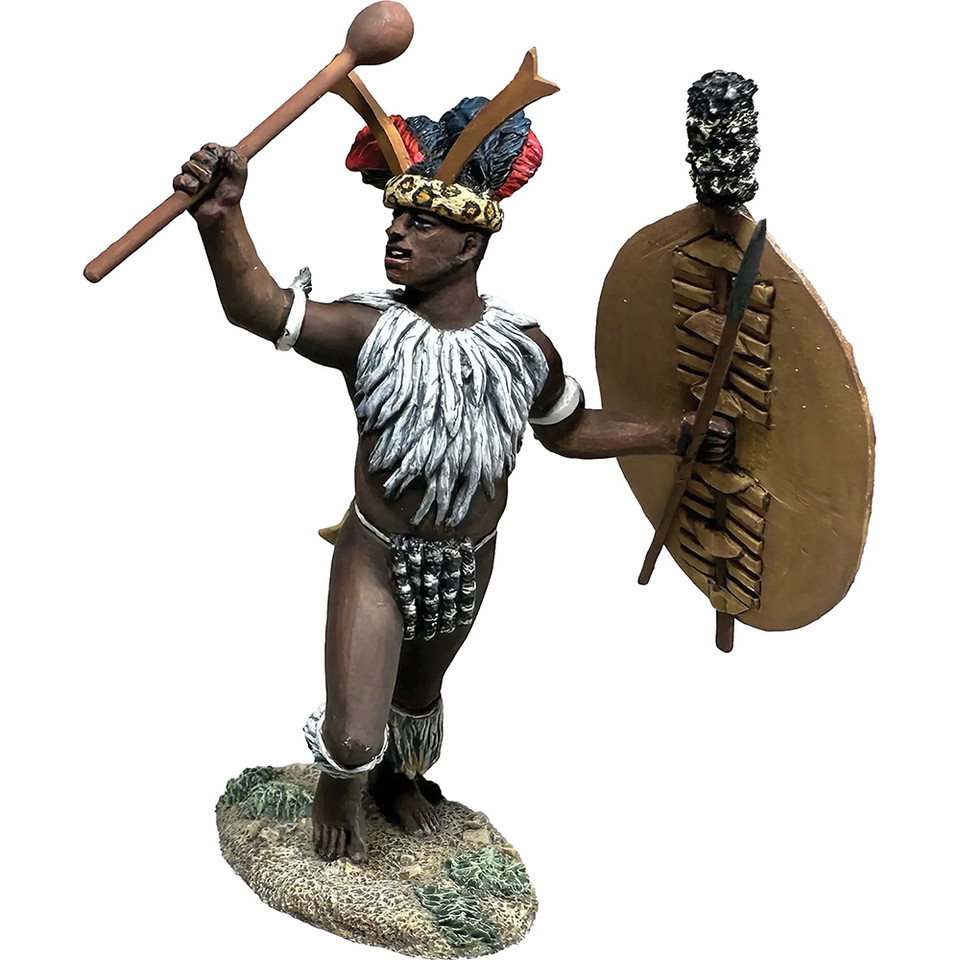 Zulu Warrior Urging Men Forward 1/30 Figure WILLIAM BRITAIN (20224) 1:30 scale Metal by William Britain Main Image