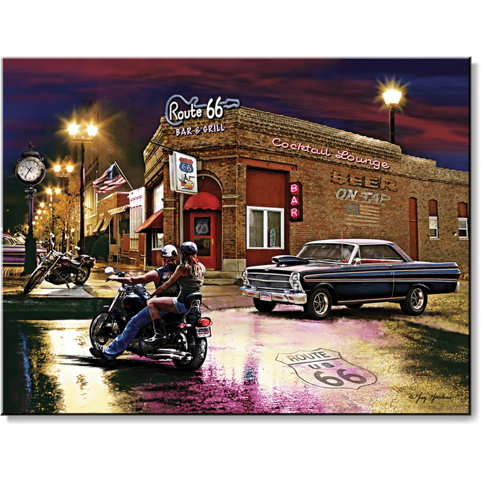 Route 66 Bar & Grill Sign  Metal Sign by Desperate Enterprises Main Image