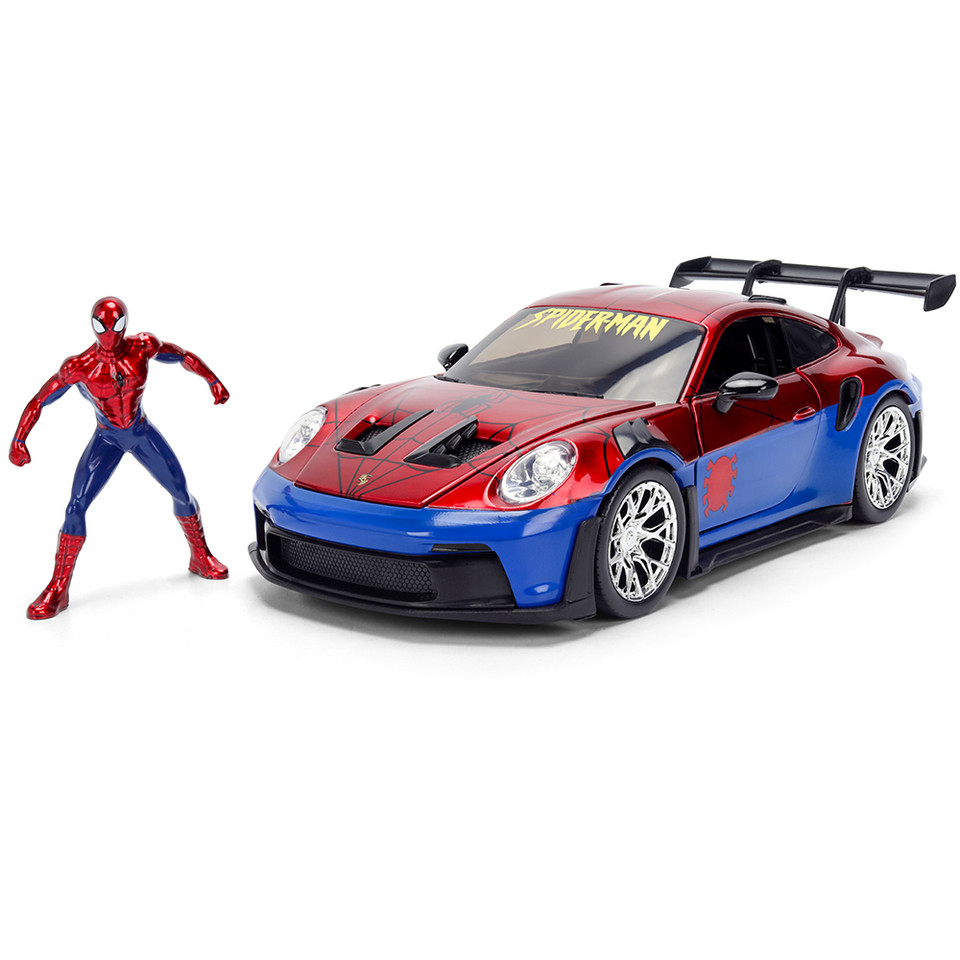 Porsche 911 GT3 RS w/SPIDER-MAN Figure 1:24 Scale Diecast Model Car by Jada Toys Main Image