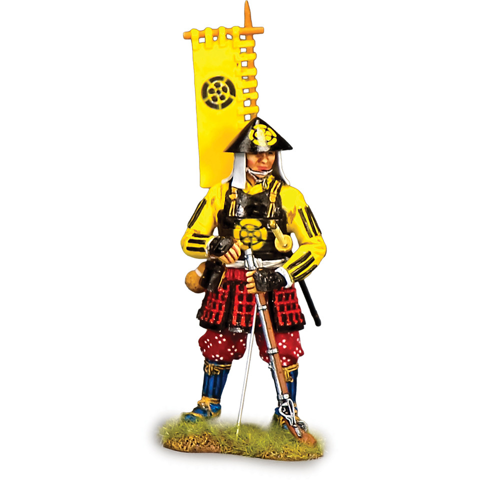 Ashigaru Arquebusier w/Sashimonu Banner 1/30 Figure K&C (SW009) Main Image