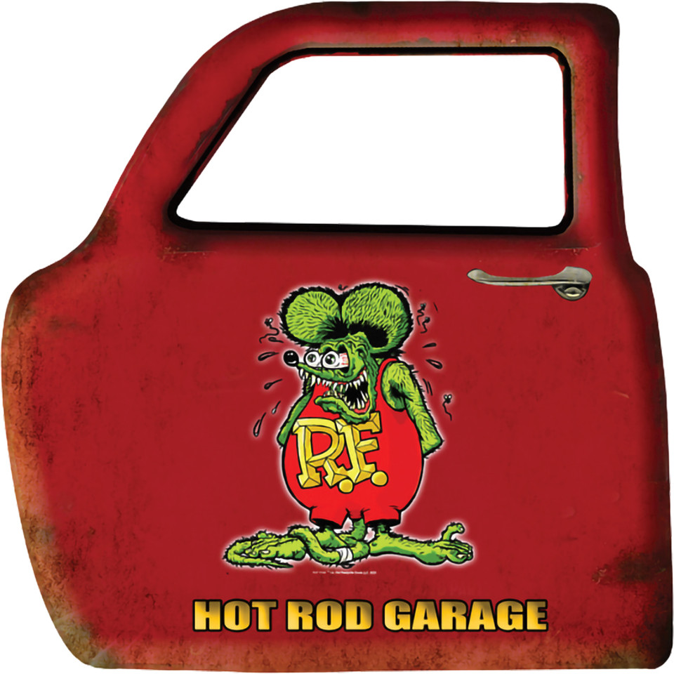 Rat Fink Hot Rod Garage Door Sign  Metal Sign by Reedyville Goods Main Image