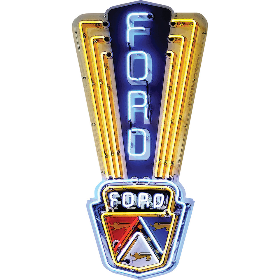 Ford Vintage Metal Neon Look Sign  Metal Sign by Reedyville Goods Main Image