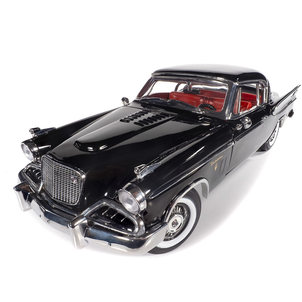 1957 Studebaker Gold Hawk MCACN - Midnight Black 1:18 Scale Diecast Model Car by Auto World Main Image